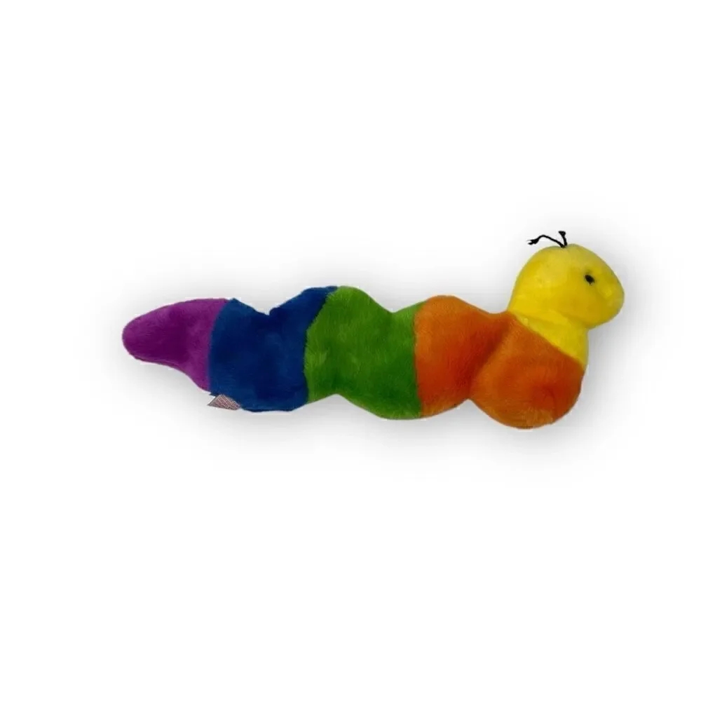Vintage Ty Beanie Buddy 'Inch' the Rainbow Inchworm 14” No Tag Stuffed Plush